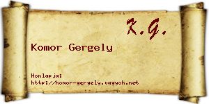 Komor Gergely névjegykártya